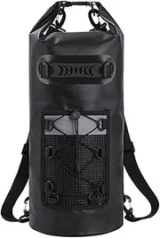 Oimzzr Floating Dry Backpack 20L PVC Drifting Bag for Rafting Kayak Fishing Black Single Shoulder Strap 20L