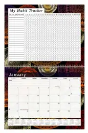 2026 Monthly Desktop/Wall Calendar/Planner - Habit Tracker - (Edition #012)