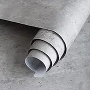 80cmx4m Grey Concrete Peel and Stick Wallpaper Extra Wide Contact Paper Self Adhesive Thick Removable Waterproof Vinyl Wrap Sticky Faux Cement Wall Mural for Apartment Bedroom Bathroom Kitchen Decor