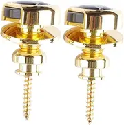 CATIEBYE 2pcs Guitar Guitar Strap Lock Button Instrument Lock Anti-slip Design Zinc Alloy Gold Color