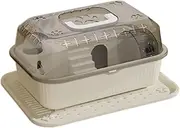 Hamster House Carrier for Small Pets with Hideaway and Exercise Wheel, White