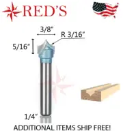 Tideway Carbide Industrial LC04050604 R3/16 Radius Carving 1/4" shank router bit