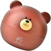FONDOTIN Elegant Brown Cartoon Bear Paper Box Tissue Holder for Home Office Automotive Storage Container