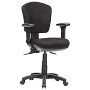 AQUA LOW BACK WITH HEIGHT ADJUSTABLE ARMS Task Chair METRO BLACK FABRIC