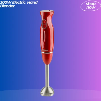 300W Immersion Hand Blender, Stainless Steel, Kitchen Mixer, Red