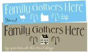 Joanie 24" Stencil Family Gathers Folk Art Saltbox Prim Willow Tree DIY Signs