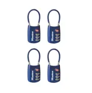 Master Lock 30mm Combination TSA 4 pack Travel Padlocks Blue 4688QAU