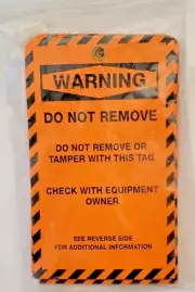 2 Sided Perma Tag "WARNING DO NOT REMOVE "