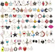 [Generic] 100Pcs Charms, Charms for Jewelry Making, for DIY Necklace, Bracelet Jewelry Making and Crafting, Bulk Colorful Pendants Craft Supplies