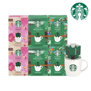 【STARBUCKS 星巴克】濾掛系列-春季限定組4入x6盒組(共24入;贈經典馬克杯)