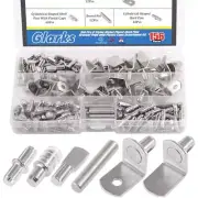 156Pcs 6 Styles Shelf Pins Kit Nickel Shelf Support Pegs PVC Shelf Pins Flat ...