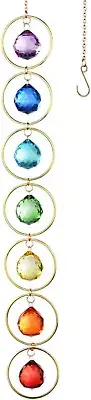 Hanging Sunlight Catcher, 7-Color Crystal Balls for Wind Chimes, 7-Chakra Crysta
