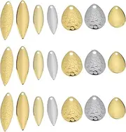 Briny River 50PCS Fishing Bait Spinner Blade Kit With Pattern and Without Pattern Copper Fishing Tackle Spinner Blade for Lure Making