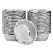 100 Pack 5 Inch Disposable Aluminum Pie Pans Round Foil Baking Tins for Pie Cake