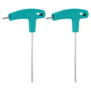 2pcs T-Handle Hex Key Wrench 2.5mm CR-V T-Key Inner Hexagon Spanner, Blue