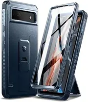 [Dexnor] for Google Pixel 6A 5G Case, [Built in Screen Protector and Kickstand] Heavy Duty Military Grade Protection Shockproof Protective Cover for Samsung Google Pixel 6A 5G - Navy Blue