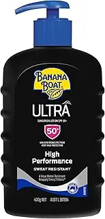 [BANANA BOAT] Ultra Sunscreen Lotion SPF50+ 400g, UVA/UVB, High Performance, Sweat Resistant, 4-Hour Water Resistant, Made in Australia