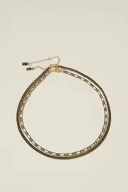 [Rubi] Rubi - 2Pk Fine Chain Necklace - Gold plated classic herringbone OS GOLD PLATED CLASSIC HERRINGBONE