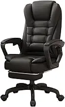 Ergonomic Office Chair High Back Executive Office Chair Leather Home Office Desk Chairs with Lumbar Suppor, Ergonomic Comfy Reclining Office Chair, Swivel Chairs with Wheels Desk Chair(Black)