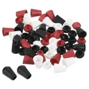 Bell End Stopper, Cord Rope Lock for Drawstring Bag, Dark Red Black White 90pcs