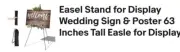 Easel Stand for Display Wedding Sign & Poster 63 Inches Tall Easle for Display