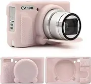 TYUANDOUER SX740 SX730 Camera Case, Soft Silicone Case for Canon PowerShot SX740/SX730 HS Camera, Lightweight Skin Rubber Body Protective Cover for SX740 SX730 with Detachable Lens Cap - Jelly Pink