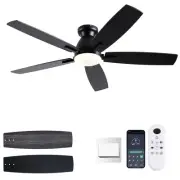 Ceiling Fans with Lights, 52 Inch Low Profile Ceiling Fan with Remote/App Con...