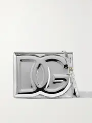 [Dolce & Gabbana] Dolce & Gabbana - Metallic Patent-leather Shoulder Bag - Silver - One size One size Silver