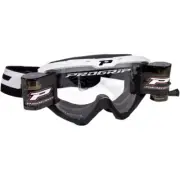 Pro Grip 3450 Riot Roll Off Mounted MX Goggles White/Black/Light Sensitive Lens