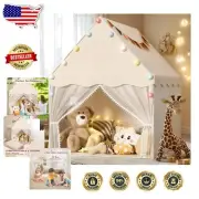 Spacious Kids Play Tent with Star Light & Padded Mat - Elegant Indoor Playhouse