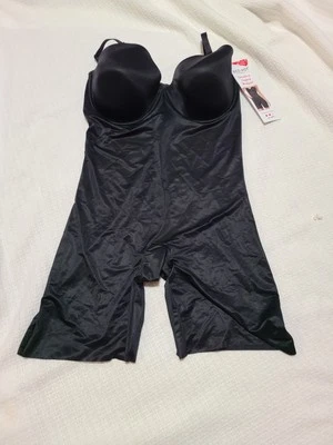 Spanx Red Hot NWT Black One Piece Bodysuit Sz 2x/2TG Strapless Or Not Cupped
