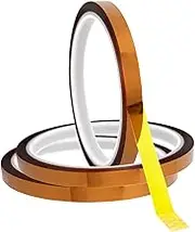 3 Rolls Heat Tape Heat Resistant Tape, findTop Heat Transfer Tape Thermal Tape High Temp Tape High Temperature Tape Heat Tape for Sublimation for Heat Press No Residue- 10mm X 33m 108ft