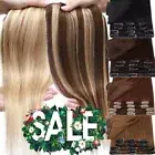 100% Human Hair Extensions Clip In Real Remy Hair Full Head Mix Colors AU Stock