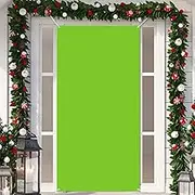 Arosche Large Christmas Door Cover Decorations 6x2.9 Ft Green Christmas Candy Snowflakes Backdrop Funny Xmas Hanging Background for Indoor Outdoor Door Banner Party Supplies