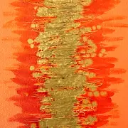 Amoeba 1 - Original Abstract Wall Art Mixed Media Painting 10"x20" Home Decor