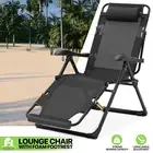 Black Zero Gravity Chair Foldable Adjustable Lounge Chair Patio Park Camping Cot