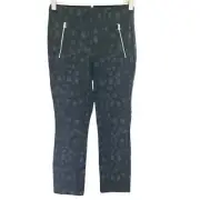 RAG & BONE SIMONE LEOPARD PRINT ZIP POCKETS CROPPED PANT GRAY-SCALED SIZE 0 NWT