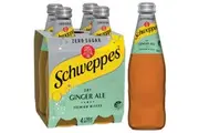 Schweppes Zero Sugar Dry Ginger Ale Soft Drink Mixers Multipack 300ml x 4 Pack