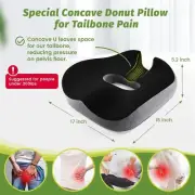 Concave U Surface Donut Pillow for Tailbone Pain Cradle Tailbone Reducing Pressu