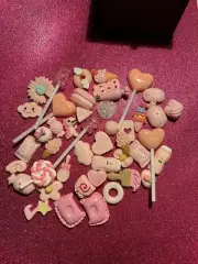 25 piece lot Pink Flatback Cabochon Resin DIY Charms For Jewelry - Slime - Craft