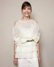 Chloe Silk Organza Ruffle Top Blouse in Milk White Size FR 34 0 2 XS - $2,695
