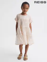 Reiss Pale Pink Luci 4-9 yrs Sequin Tiered Dress (D03161) | $150