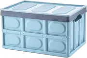 ALAGPNPMZH Collapsible Storage Boxes Crates Lidded Storage Bins Plastic Tote Storage Box for ClothesToy Snack Grocery Storage Home Storage(Blue)