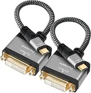 2-Pack USB C Male to DVI Female Adapter 4K@30Hz