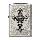 Zippo Lighter Arabesque Tribal Cross SA Windproof Free Ship 6 Flints New In Box