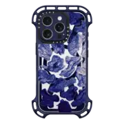 iPhone 16 Pro Ultra Bounce Case MagSafe Compatible Black Cow Print Paint Daubs on Transparent Background