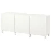 BESTÅ storage combination with doors, white/Lappviken/Stubbarp white, 180x42x74 cm