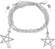 [uxcell] Beaded Glasses Chain, Star Pearl Eyeglass Chain Eyewear Retainer Eyeglasses Strap Holder Around Neck Sunglasses Chains for Women Girls, Silver