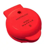 Nostalgia MWF5AQ MyMini Personal Electric Waffle Maker, RED, 5¨tostadas, chaffle