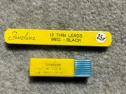 2 Vintage SHEAFFER'S Fineline Mechanical Pencil Leads: Black Thin & Thick Medium